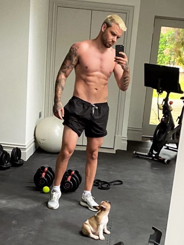 Liam Payne posted a topless selfie after a sweaty workout today