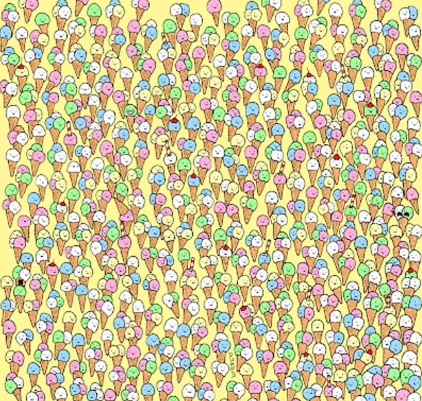 Can YOU spot the lollipop hiding among the ice cream cones?