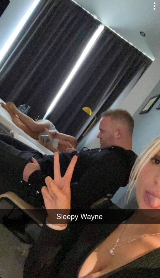 Elise Melvin poses next to the ex-England captain in a budget hotel room on Sunday morning