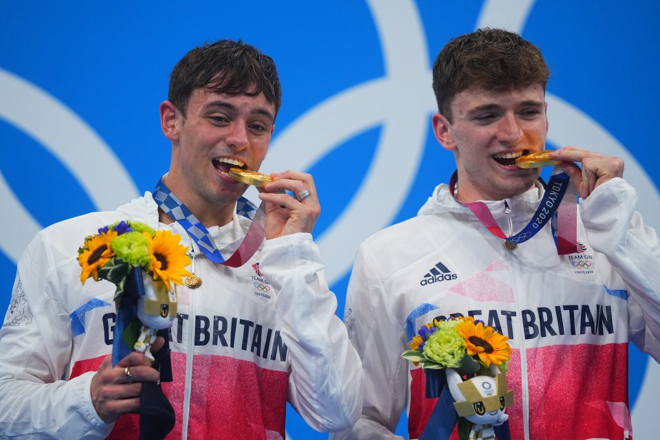 Tom Daley welled up as he received his medal alongside Matty Lee