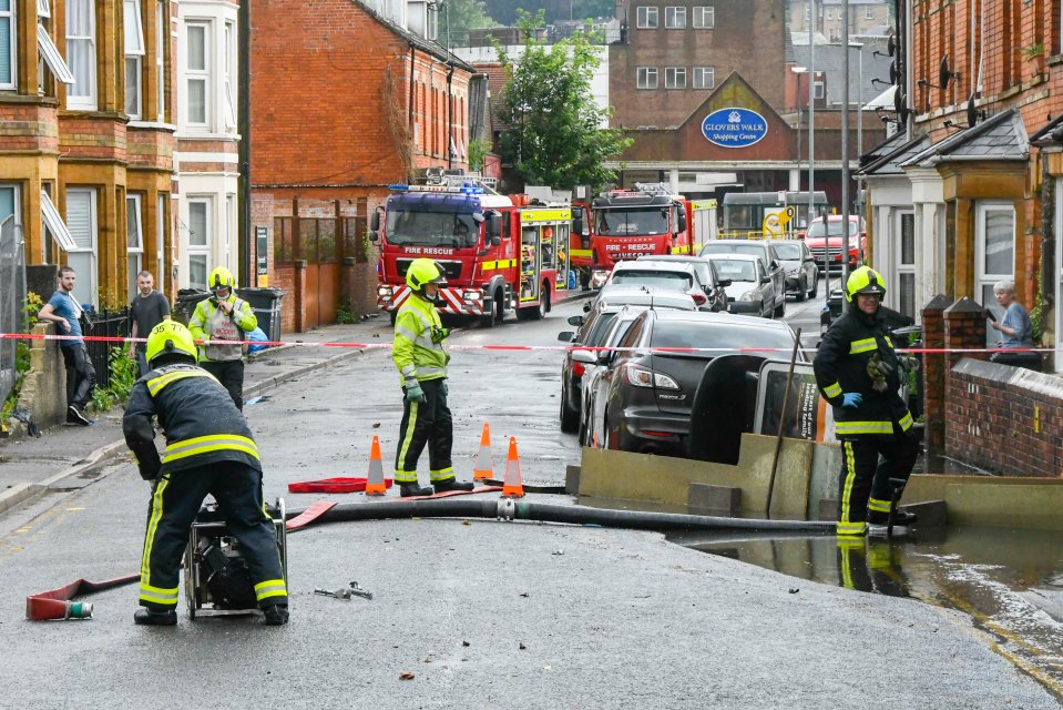 Flash flooding at Yeovil in Somerset after torrential rain and thunderstorms