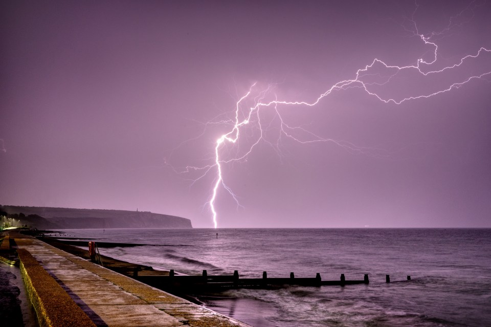 Lightning at Culver Down on the Isle of Wight