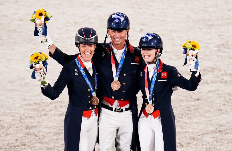 Great Britain's Dujardin, Carl Hester, and Charlotte Fry scored 7,723 to finish third