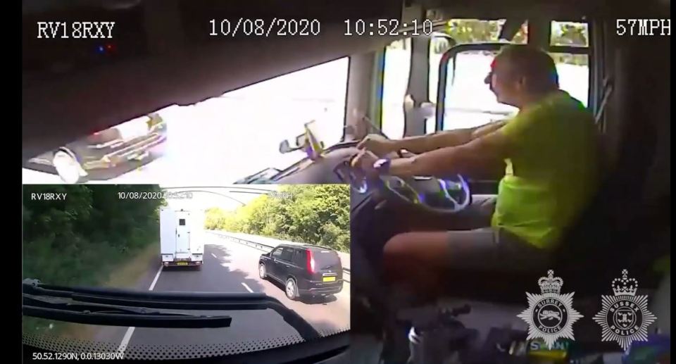 Cameras fitted inside the vehicle filmed the horrifying crash