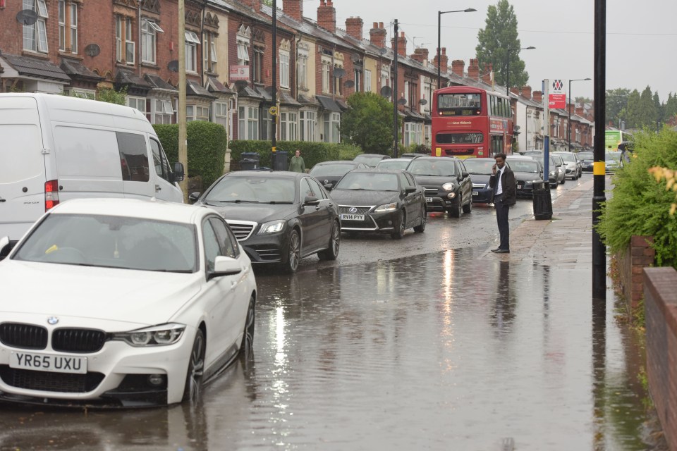 Road flooding caused traffic delays in Birmingham today