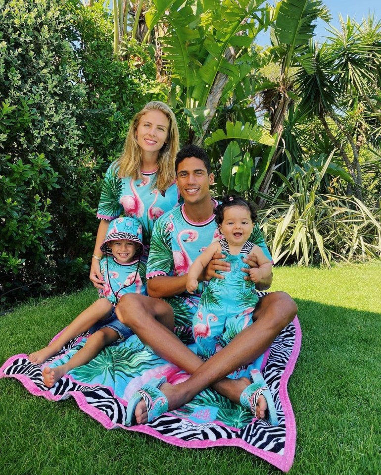 The Varane family with son Ruben and daughter Anais