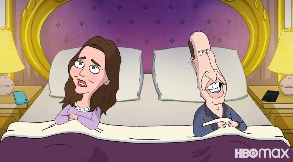 George's parents Kate Middleton and Prince William depicted in the HBO series