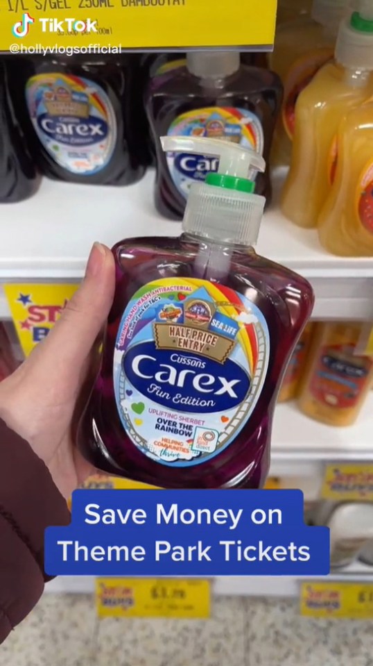 Holly Smith said: "If you buy Carex at Home Bargains for only 99p, there’s a voucher on the back which will give you half-price entry to Merlin theme parks and attractions."