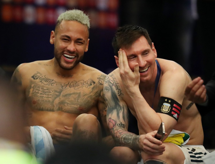 It did not take long for Messi to lift Neymar's spirits