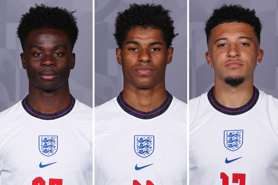 England trio Bukayo Saka, Marcus Rashford and Jadon Sancho were all subjected to vile online racist abuse after the Euro 2020 final against Italy