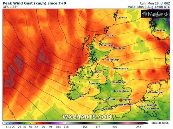 An African plume is forecast to bring warmer conditions in the second half of August