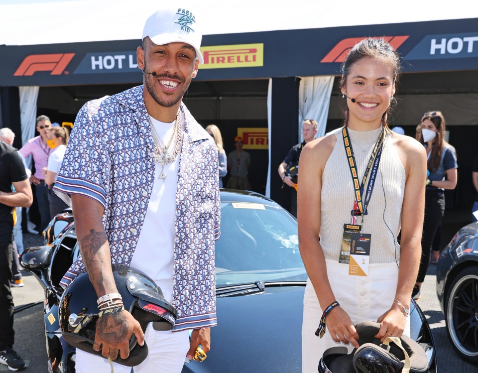 Pierre-Emerick Aubameyang posed for photos with the Brit in the paddock