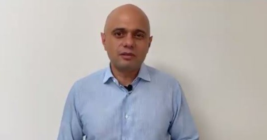 Sajid Javid announced his positive test on Twitter on Saturday lunchtime