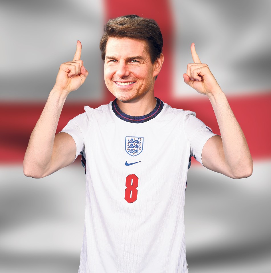 Our mock up of what Tom might look like cheering on the Eng-er-land!