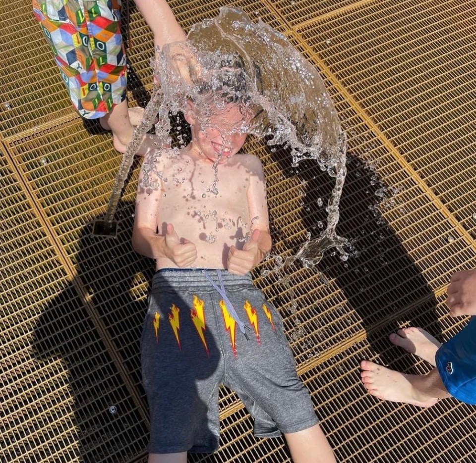 The young lads cooled down after a sunsoaked day