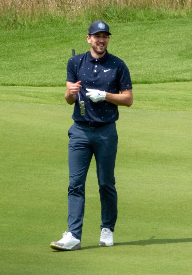 Harry's golf day was his first day out since Gareth Southgate’s squad and backroom staff were released from the Covid-secure bubble teams