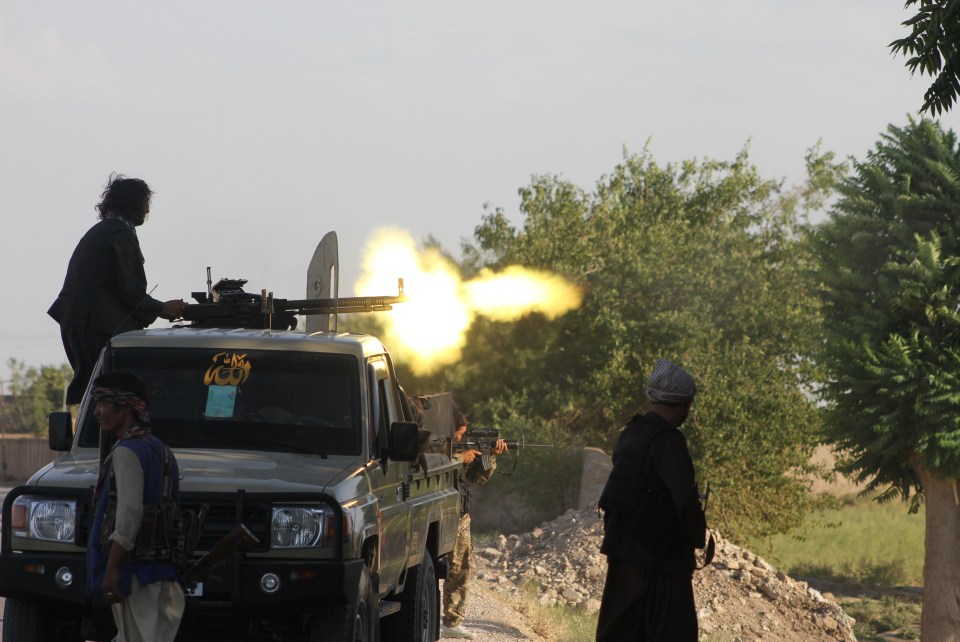 Afghan soldiers exchange fire with Taliban militants in Shiberghan city in Jawzjan province