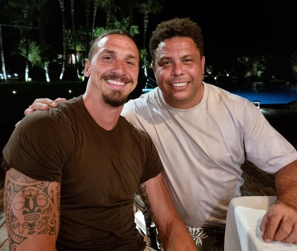 Ronaldo bumped into Zlatan Ibrahimovic, with the pair posing for a photo shared on the Swede's Instagram