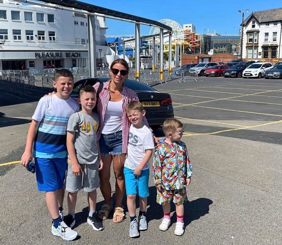 Coleen Rooney enjoyed an outing with her kids at Blackpool Pleasure Beach