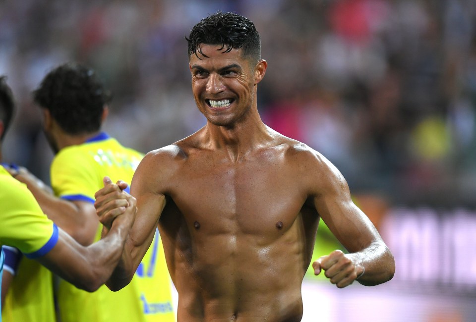 The football icon ripped off his shirt after scoring