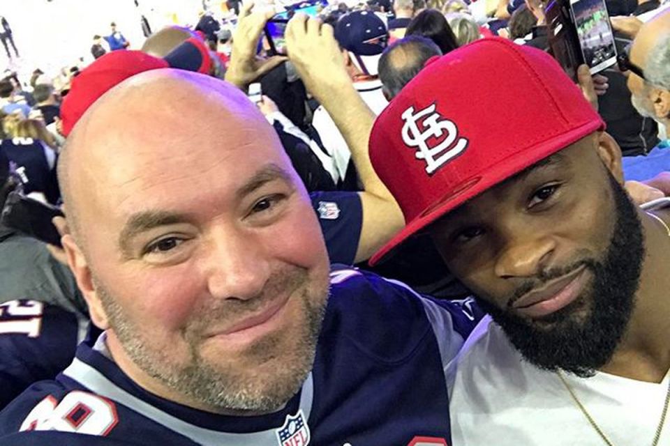 UFC president Dana White with Tyron Woodley