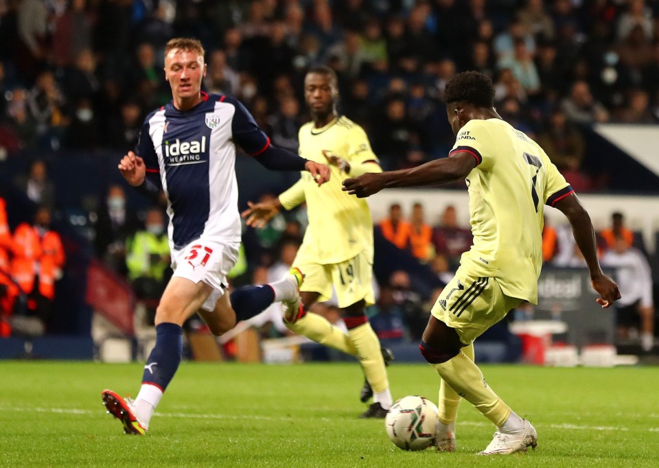 Bukayo Saka was superb for the Gunners at the Hawthorns