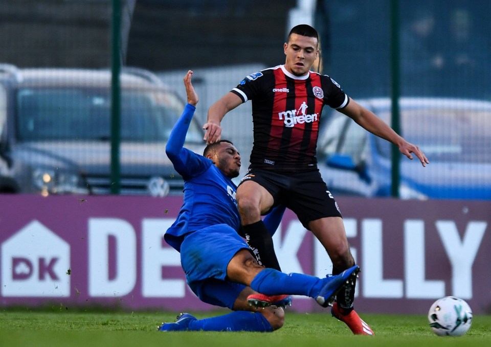 Love Island's Aaron Simpson plays for Waterford against Bohemians in the SSE Airtricity League Premier Division in 2019