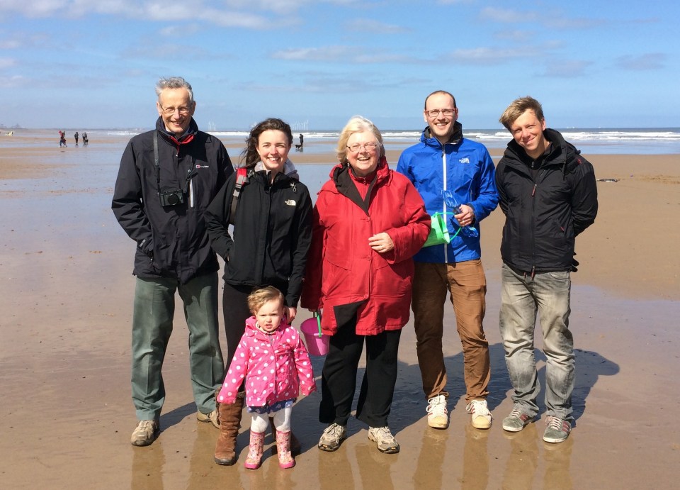 Younger generations are pushing parents and grandparents to cut their carbon footprint – saving them thousands in the process – pictured Doug Ashton and his family