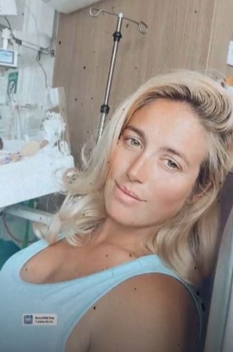 New mum Paris shared footage of her and Athena in hospital