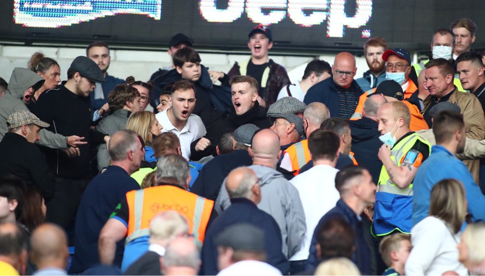 Scuffles broke out during the Championship clash on Saturday