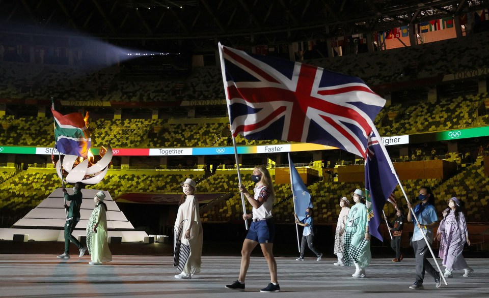 Laura, seen at the closing ceremony, became Britain's most successful female athlete