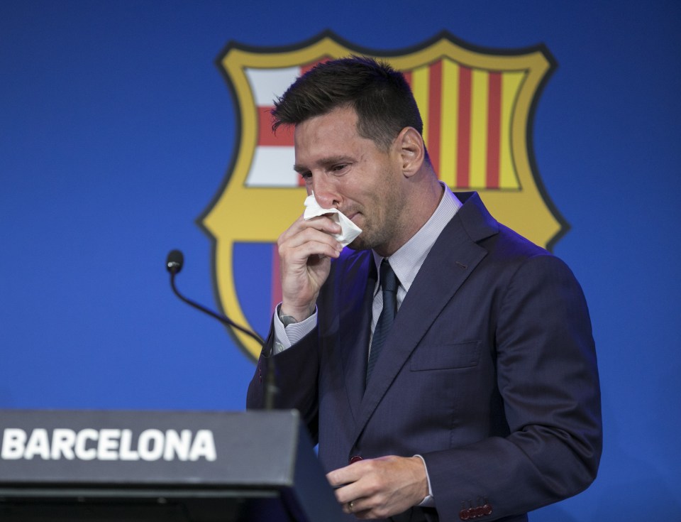 Lionel Messi was left in tears as he said goodbye to Barcelona after more than 20 years