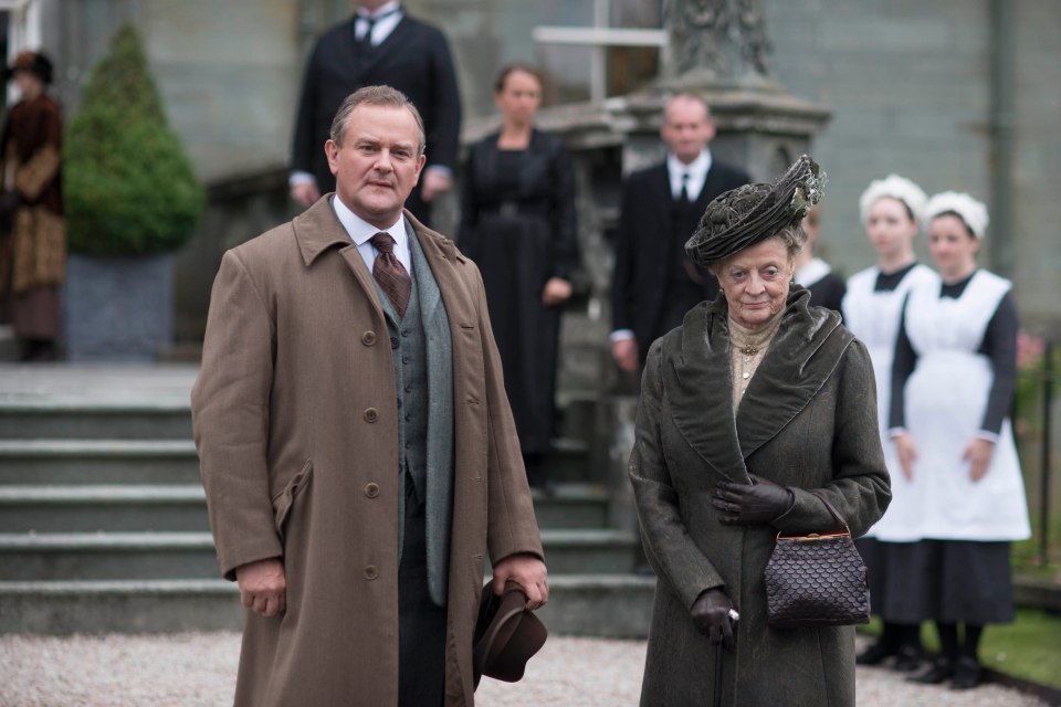 Hugh Bonneville as Lord Grantham and Maggie Smith as the Dowager Countess