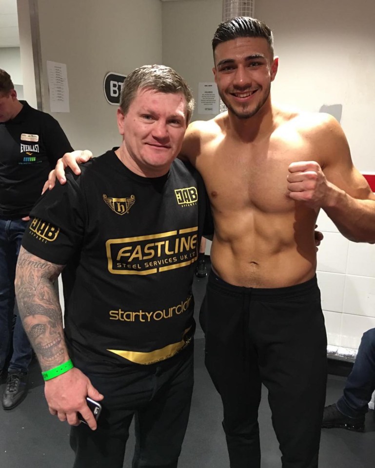 British boxing legend Ricky Hatton with Tommy Fury