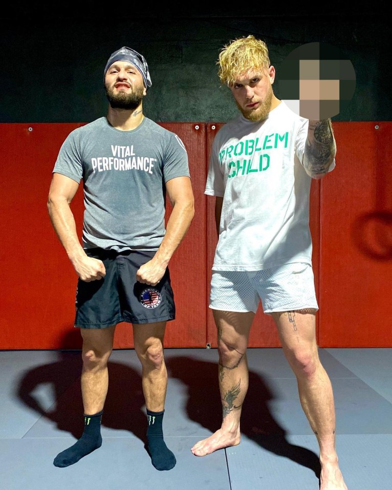 Jorge Masvidal pictured with Jake Paul