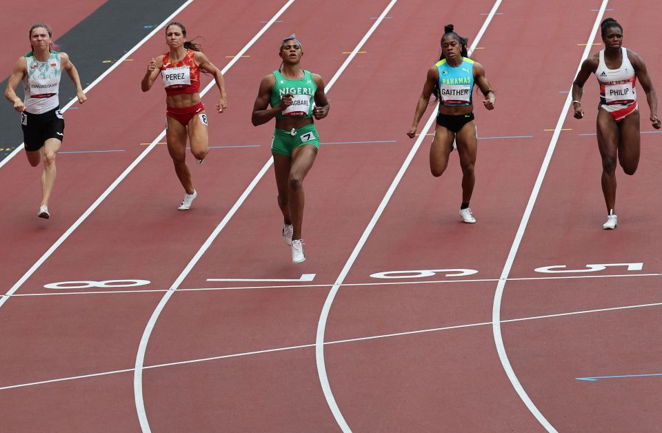 Tsimanouskaya (far left) was meant to race at the Olympics next week