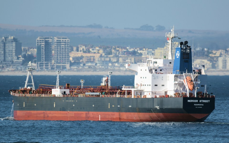 Liberian-flagged oil tanker Mercer Street off Cape Town, South Africa