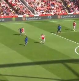 Hector Bellerin played a wayward pass in his defensive third