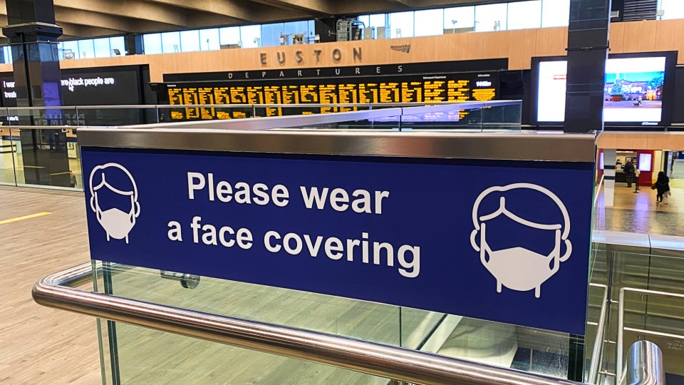 Face coverings are still being urged in confined spaces, like tubes and trains