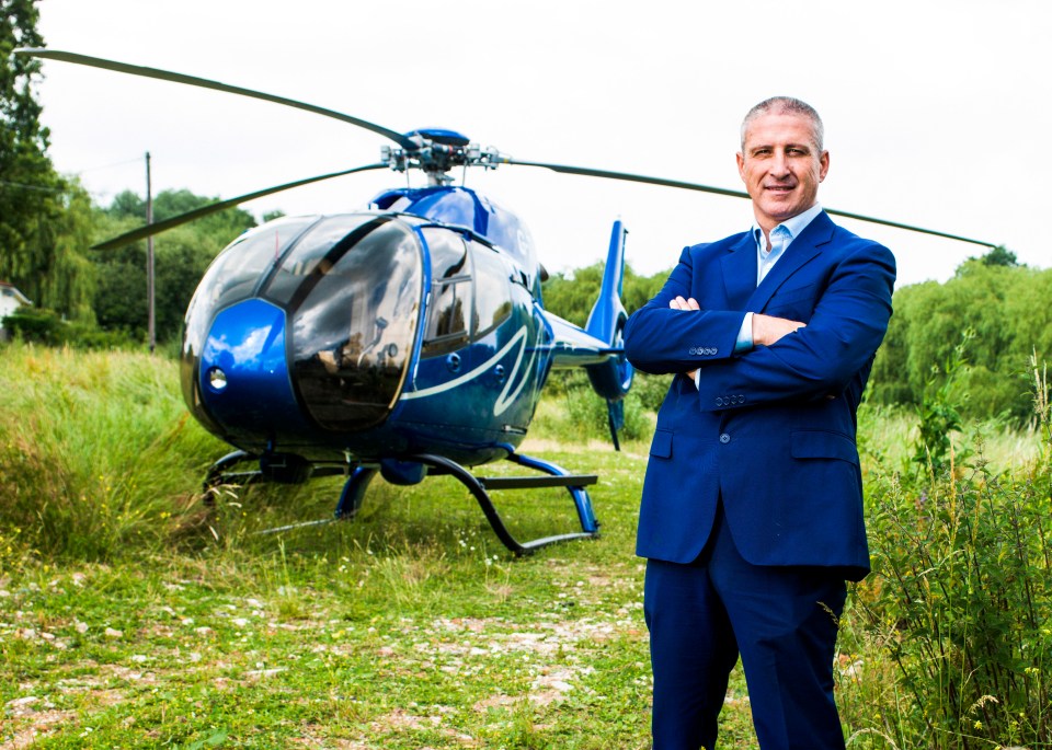 High flier Alfie with his helicopter in a promo for Undercover Big Boss