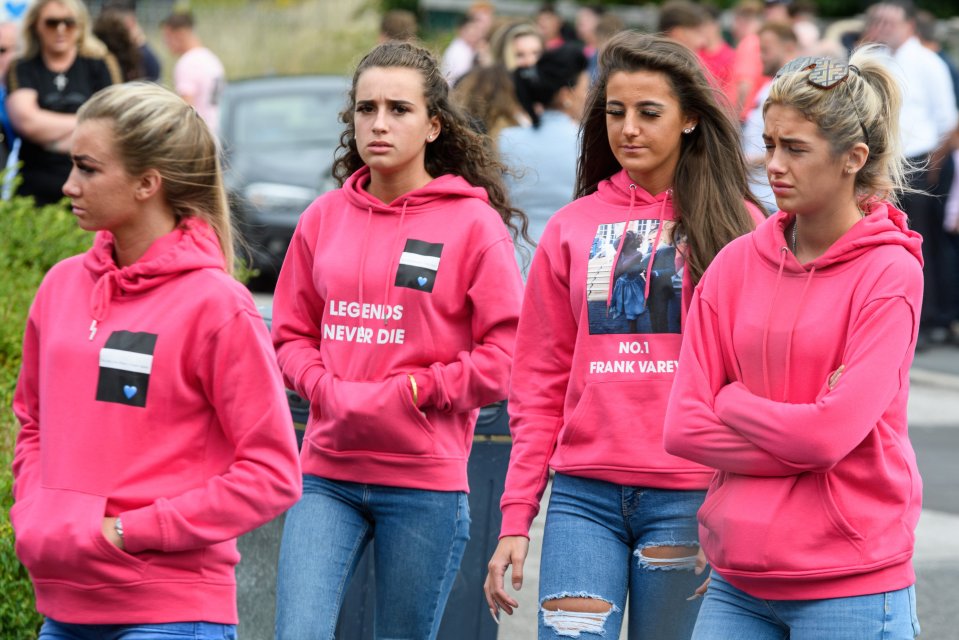 The 16-year-old's friends and family wore hoodies with Frank's name and a photograph on