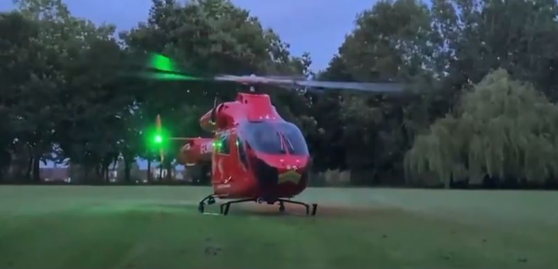 Two teenage boys were knifed as violence erupted at a park in Greater London tonight