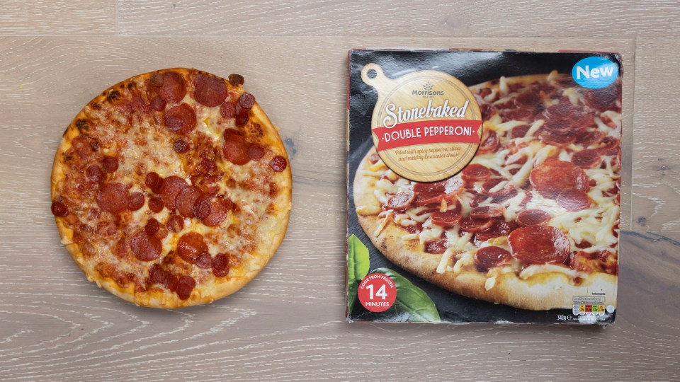 Morrisons' pizza was cheesy and tasty - but it took the longest to cook