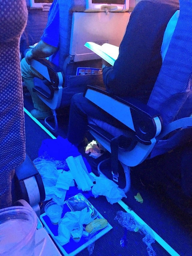 The passenger clearly wasn't too happy with his airline meal