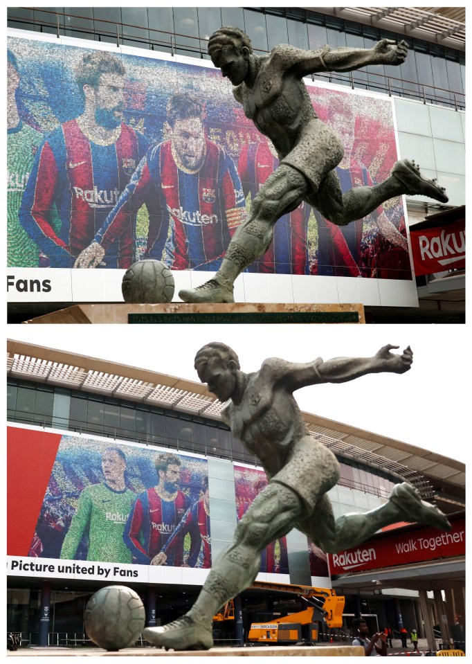 His mural at the Nou Camp has disappeared