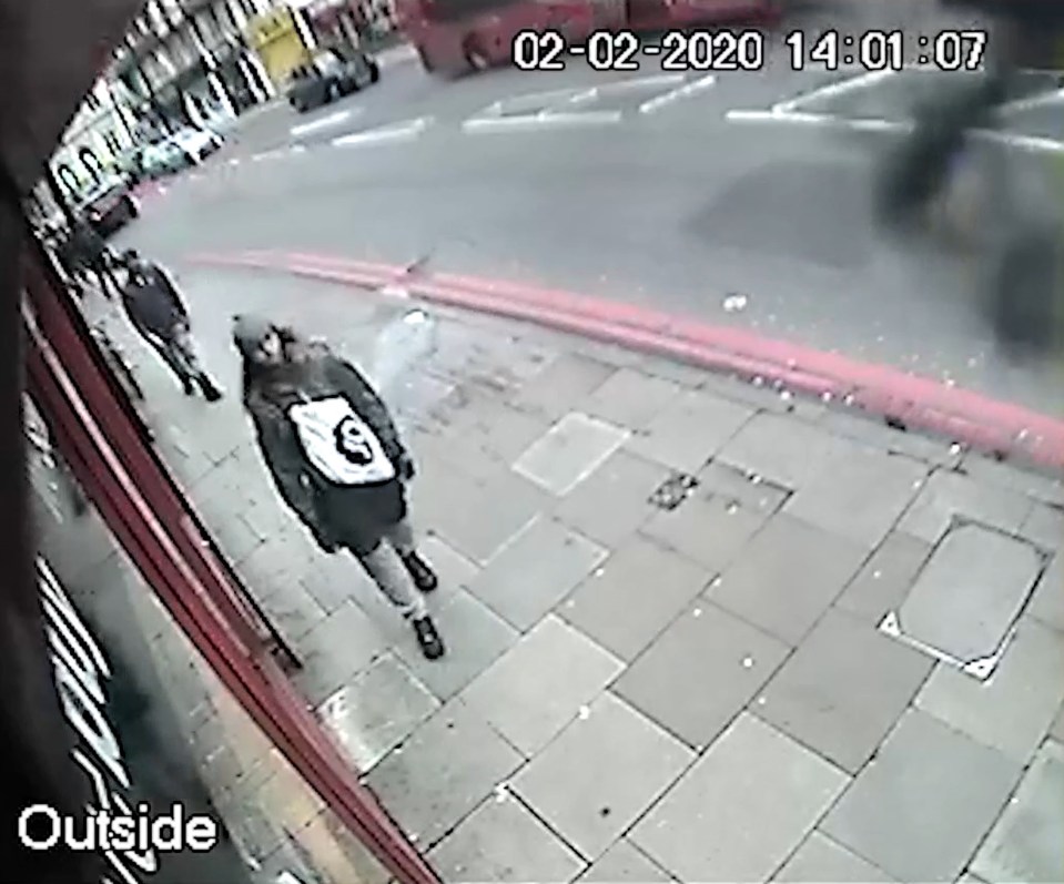 Amman was caught walking along Streatham High Road just moments before launching his attack