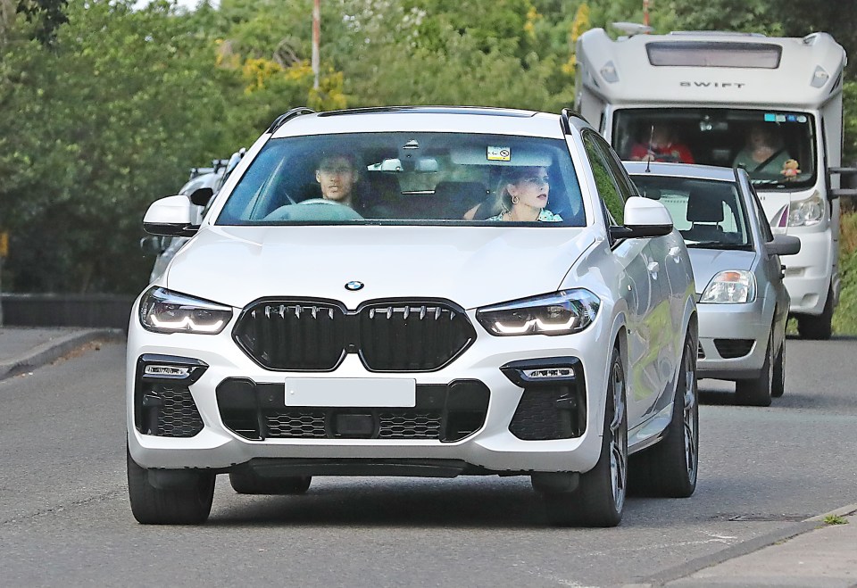 Raphael Varane was pictured in traffic near Manchester as his Man Utd transfer edges closer