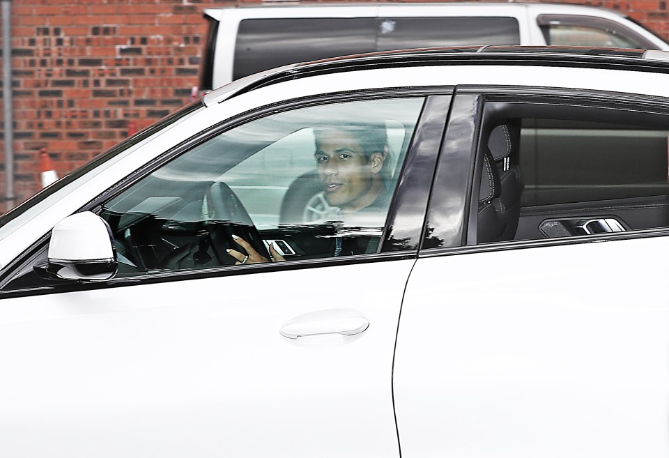 The Frenchman was pictured in a white BMW in Alderley Edge on Friday