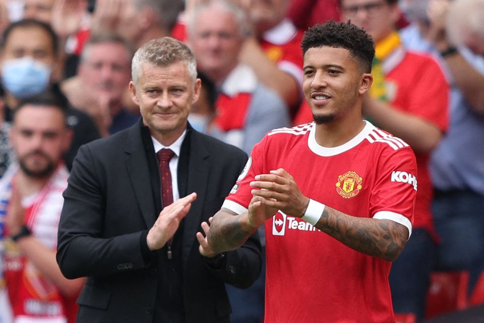 Jadon Sancho came off the bench to make his United debut 15 minutes from the end