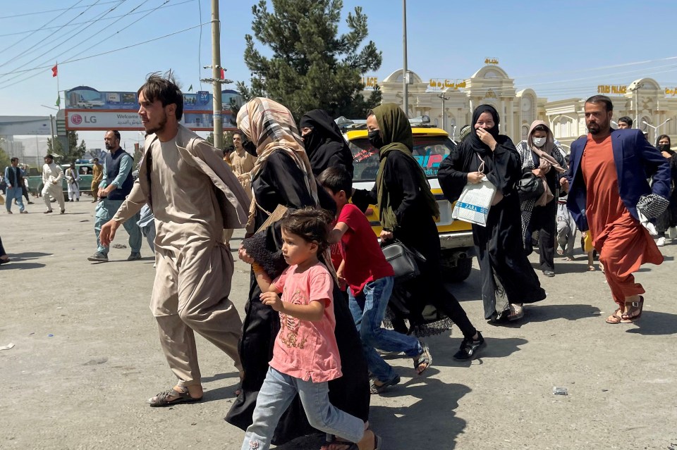 Afghan civilians flee from the advance of the Taliban in Kabul